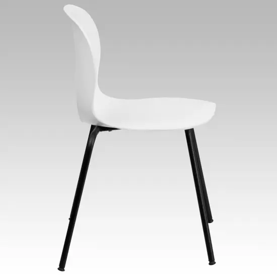Emma and Oliver Multipurpose Designer Plastic Cafe Stack Chair White {5}
