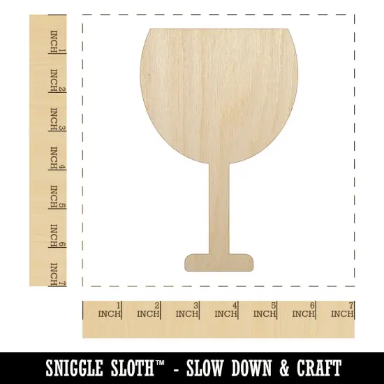 Wine Glass Solid Unfinished Wood Shape Piece Cutout for DIY Craft Projects {1}