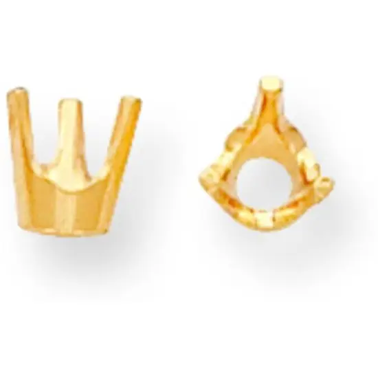 14K Gold 3 Prong Round Open Back Setting 3.8mm {1}