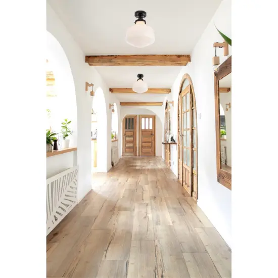 Lyle 1 light Black and frosted white glass Flush mount {2}