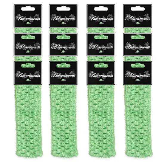 Pack of 12 Crochet Stretch Headbands Mint Green {1}