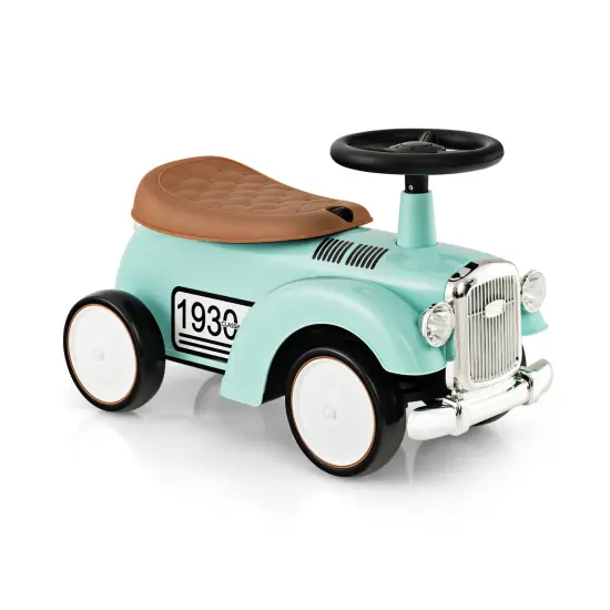 Kids Sit To Stand Vehicle With Working Steering Wheel And Under Seat Storage Green {3}