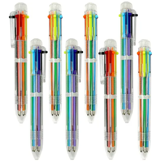 Wrapables Multi-Color 6-in-1 Retractable Ballpoint Pens for Home, Office, Stationery (Set of 8) Pastel {7}