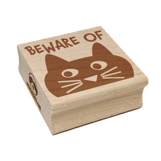 Beware of Cat Funny Doodle Square Rubber Stamp for Stamping Crafting {7}