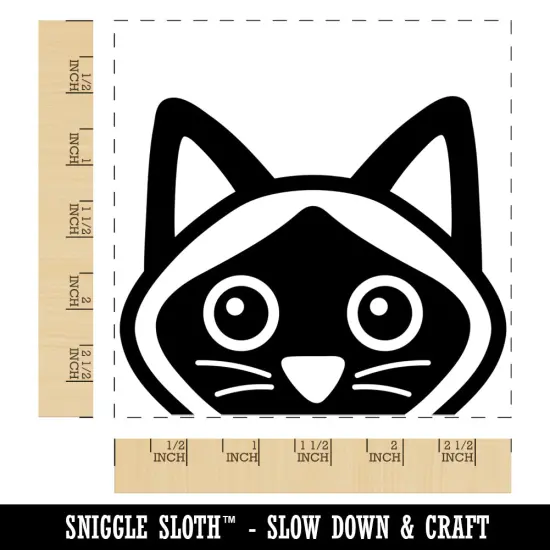Peeking Siamese Cat Square Rubber Stamp for Stamping Crafting {1}