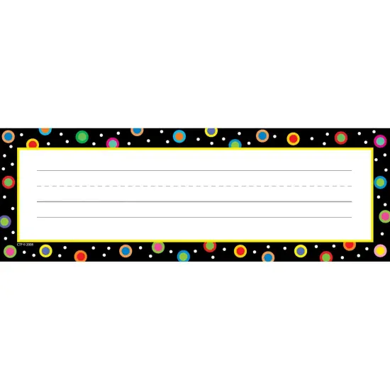 Dots on Black Name Plates, 36 Per Pack, 6 Packs {1}