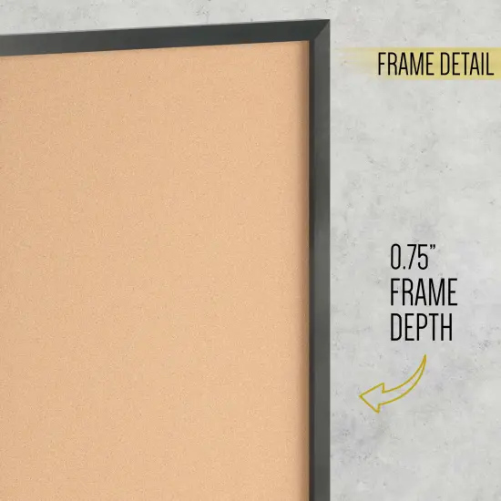 HBCY Creations Wall Mount Cork Board - Wooden Push Pins - Solid Pine Wood Frame - For Kitchen, Classrooms, Restaurant Menus and More! {4}