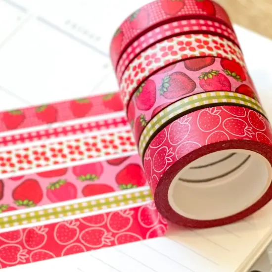 Strawberries Red Summer Fruit Washi Tape Set (#W061) {1}