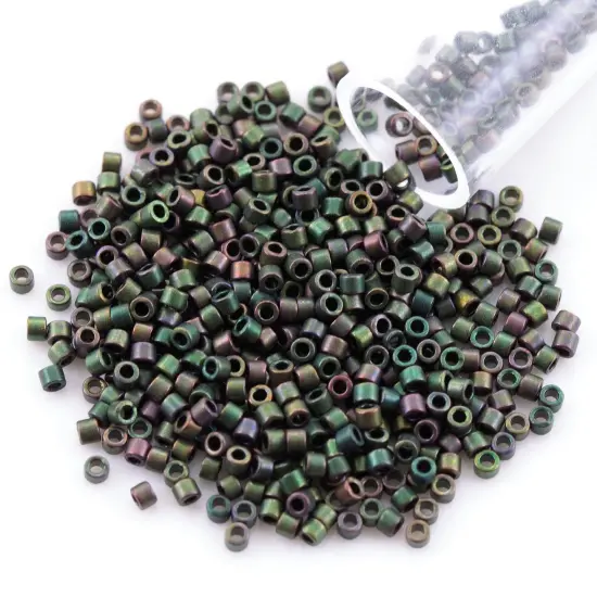 Miyuki Delica Seed Bead 11/0 Metallic Bronze Dark Green {1}