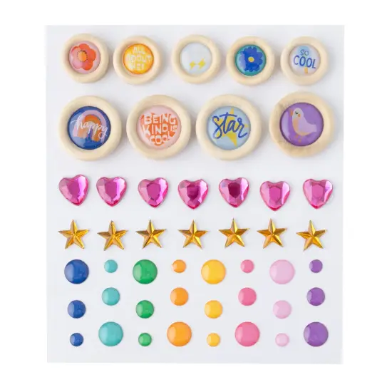 Shimelle Main Character Energy Embellishment Mix 44/Pkg-Buttons, Sequins And Enamel Dots {2}