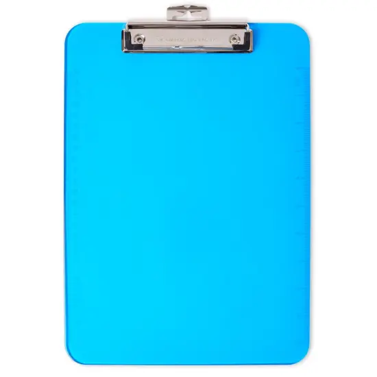 Plastic Clipboard, Letter, Neon Blue, Pack of 6 {2}