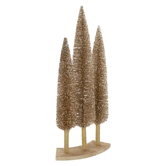Northlight Sisal Christmas Trees Decor - 25" - Rose Gold - Set of 3 Brown {4}