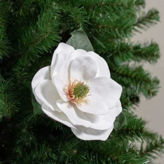 Northlight Artificial Magnolia Christmas Stem Spray - 31" - White {4}