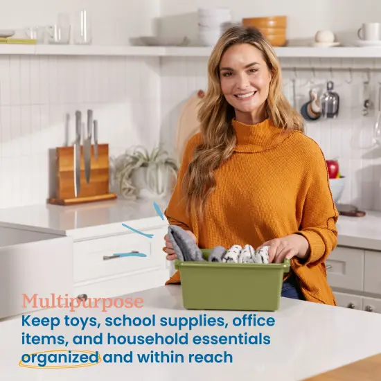 Scoop Front Storage Bins, Multipurpose Organization, 25-Pack Fern Green {3}