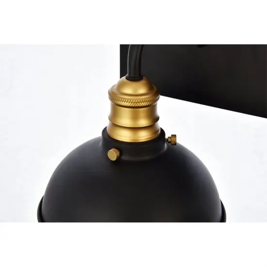 Anders Collection Wall Sconce D27 H8.3 Lt:3 Black and Brass Finish {4}
