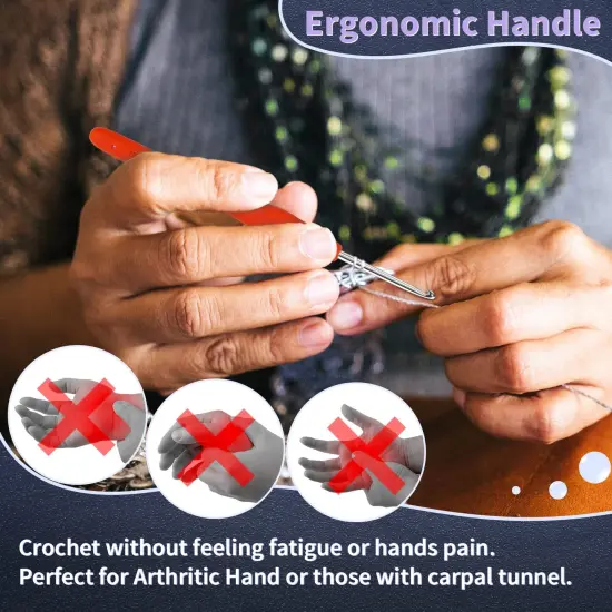 43 Pieces Crochet Hooks,Drawdart 17 Sizes Ergonomic Crochet Hook Set with Case and Crochet Accessories,Extra Long Crochet Needles for Arthritic Hands,Crochet Kits Suitable for Knitter Enthusiasts {1}