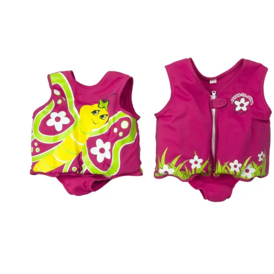 Pool Central Pink Intermediate Butterfly with Flowers Swim Vest for Children Ages 3-6 {1}