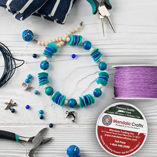 109 Yards Mandala Crafts Cream 1mm Waxed Cord for Jewelry Making -Cream Waxed Cotton Cord for Jewelry String Bracelet Cord Wax Cord Necklace String {5}