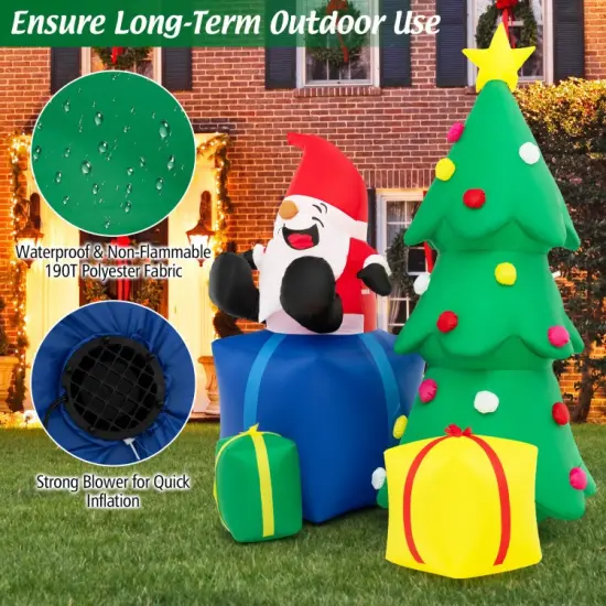 7 Feet Lighted Santa Claus and Christmas Tree with Gift Boxes {4}