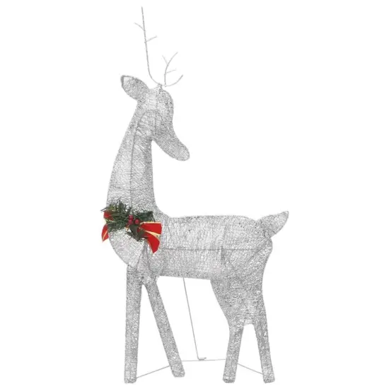 6 pcs Christmas Reindeers with White Mesh Silver {4}