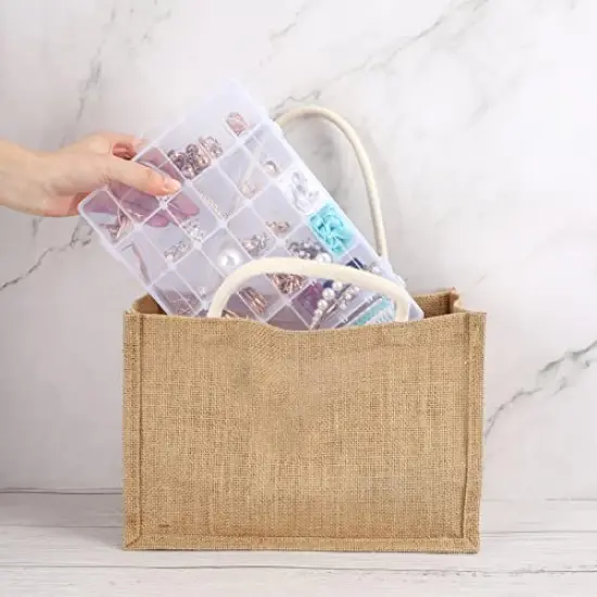 UOONY 3 Pack 36 Grids Plastic Organizer Box Craft Storage with Adjustable Dividers, Bead Organizer Container for Earrings Fishing Tackles Crafts Jewelry Thread with 400pcs Label Stickers {3}