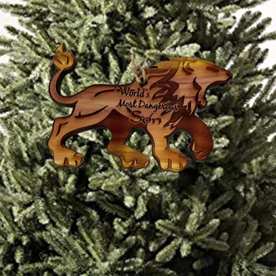 LION Worlds Most Dangerous Son - Cedar Ornament {2}