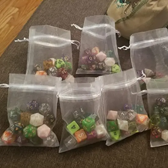 50Pcs White Organza Bags 3x4 Inch, Sheer Wedding Party Favor Bags with Drawstring, Jewelry Gift Bags Christmas Candy Pouches {4}