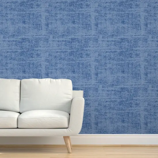 Peel & Stick Wallpaper 2FT Wide Boho Coastal Weathered Simple Blue Monochrome Beach Nautical Classic Custom Removable Wallpaper by Spoonflower {5}