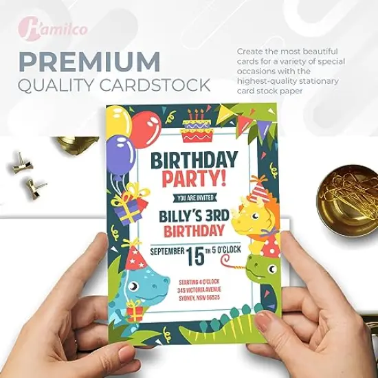 50-Pack White Cardstock Printer Paper By Hamilco - 8.5 x 11&rdquo; Thick Card Stock For Card Making- 80lb Heavyweight Stationery Card Stock Paper Cover- Great For Invitations, Birthdays, Awards, Brochures {6}