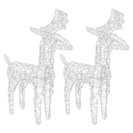 2 pcs Christmas Reindeers with 80 LEDs Acrylic Multicolour {3}