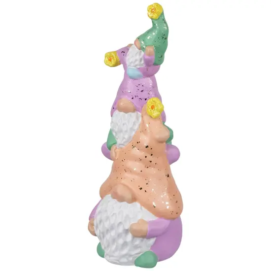 Northlight Gnome Tower Spring Figurine - 12" - Lilac and Orange Purple {4}