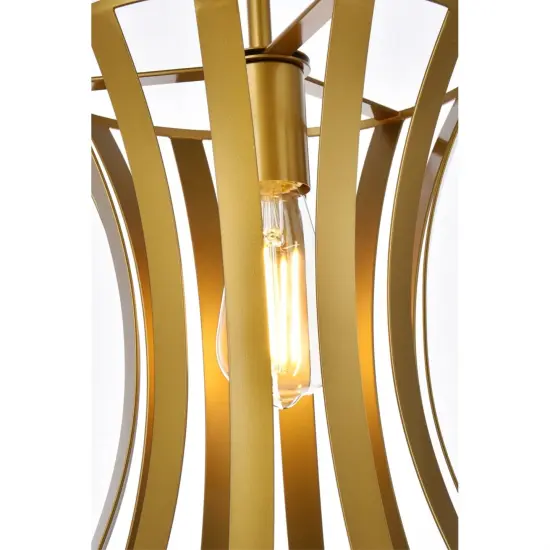Lily 1 light pendant in brass {6}