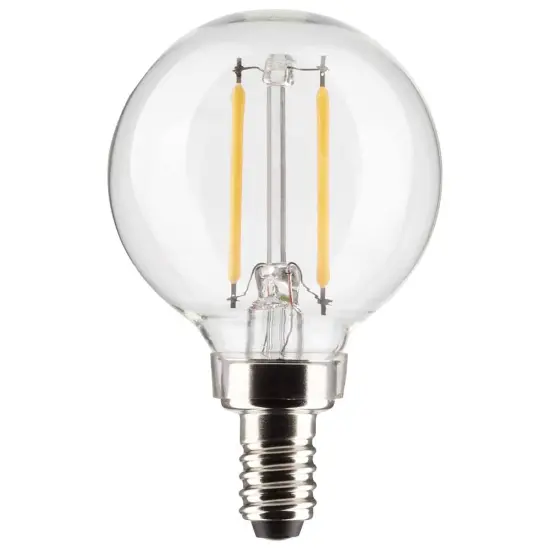 Satco 3w G16.5 Globe Filament LED 2700K Candelabra Base Dimmable - 25w equiv Warm White {1}