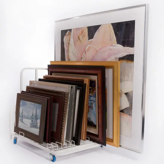 Dryden Art Canvas Storage Rack & Frame Keeper, Mobile Cart, Large Floor Model with Casters and Handle {6}