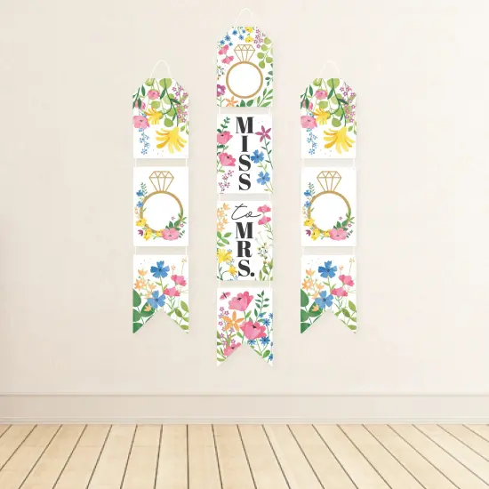 Big Dot of Happiness Wildflowers Bride - Hanging Vertical Paper Boho Floral Bridal Shower and Wedding Party Wall Decoration Kit - Indoor Door D&eacute;cor {4}