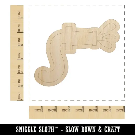 Fire Hose Firefighter with Water Unfinished Wood Shape Piece Cutout for DIY Craft Projects {1}