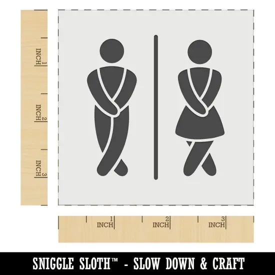 Funny Bathroom Unisex Men Women Wall Cookie DIY Craft Reusable Stencil {5}