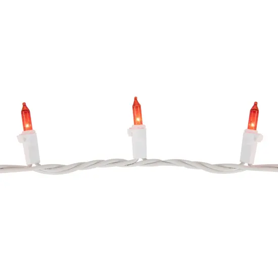 Northlight Mini Incandescent Christmas Lights - Orange - 20.25' White Wire - 100ct {5}