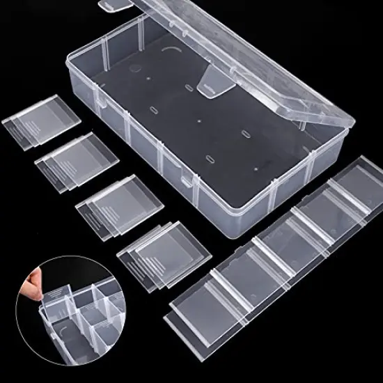 3 Pack 15 Grids Large Plastic Storage Box Organizer Box,15 Compartments with Dividers for Tackle Box,Beads,Washi Tape,Ribbon, Crafts, Art Supply 10.9X6.5X2.2inch {4}
