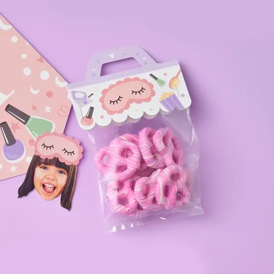 Big Dot of Happiness Pajama Slumber Party - DIY Girls Sleepover Birthday Party Clear Goodie Favor Bag Labels - Candy Bags with Toppers - Set of 24 {3}