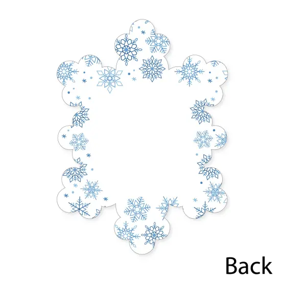 Big Dot of Happiness Blue Snowflakes - Shaped Thank You Cards - Winter Holiday Party Thank You Note Cards with Envelopes - Set of 12 {6}