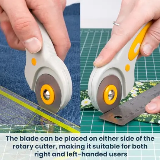 Rotary Cutter Set with Blades - 45 mm Rotary Cutter with Safety Lock - 5 Extra SKS-7 Steel Rotary Fabric Cutter Blades - Fabric Cutter Wheel for Sewing - Fabric Rotary Cutter Blades 45mm {6}