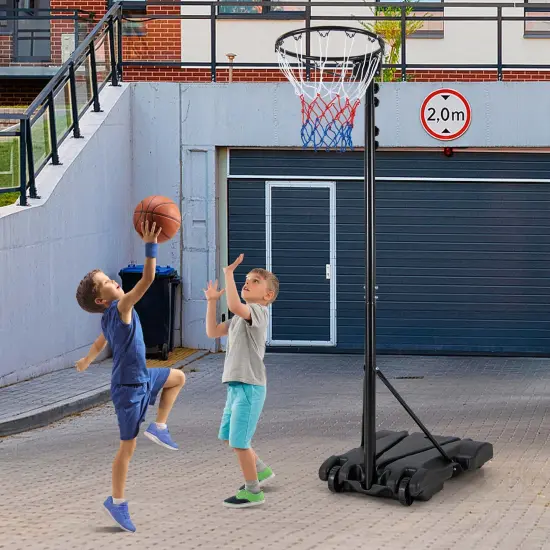 Costway 8.5-10FT Adjustable Basketball Hoop Goal with Fillable Base Wheel Shooting Practice {2}