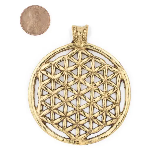 TheBeadChest Brass Arabian Lattice Pendant (75x64mm) {2}