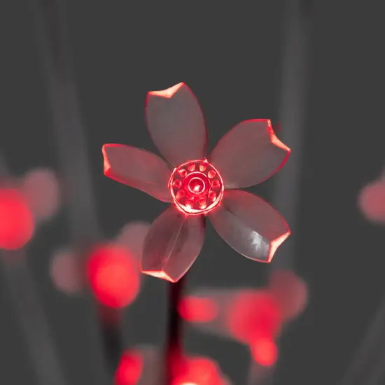 Northlight Pre-Lit Cherry Blossom Artificial Tree Branches - 2.5' -Red LED Lights - Set of 3 Black {6}