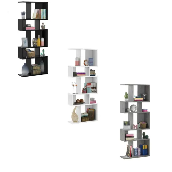 Costway 5 Cubes Ladder Shelf Freestanding Corner Bookshelf Display Rack Bookcase {7}