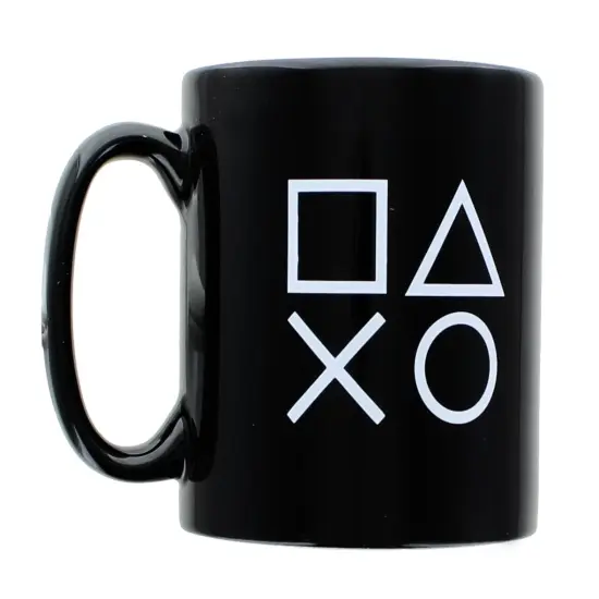 PlayStation Logo and Icons Black Ceramic Coffee Mug {1}
