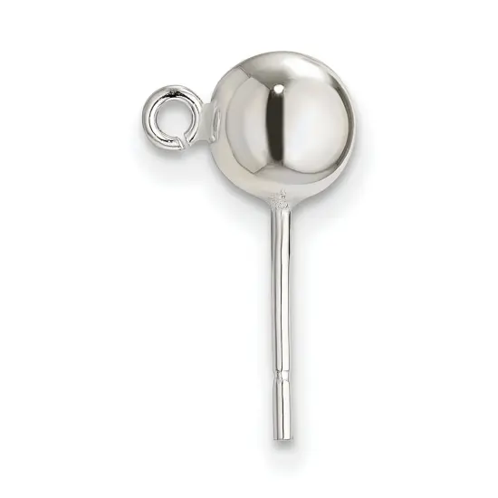 Sterling Silver Ball Stud with Ring Earrings Jewerly - Pack of 6 {1}