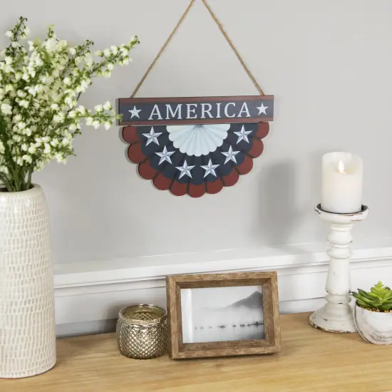 Northlight America Wall Bunting Patriotic Hanging Decoration - 11.75" Blue {3}