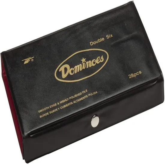 WE Games Double Six Dominoes with Spinners - Ivory Tiles, Club Size {4}